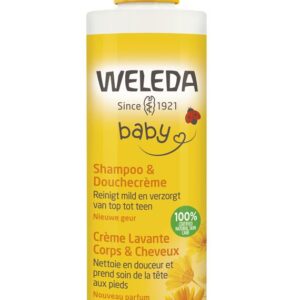 Weleda Baby Calendula Shampoo en Douchecreme 400 ml voordeelfles actie 10% korting