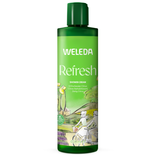 Weleda Refresh Douchecreme Citrus 400 ml voordeelfles actie 10% korting