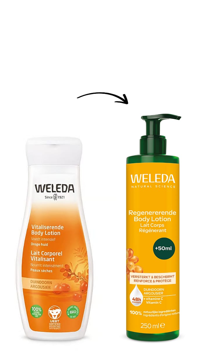 Weleda Regenererende Body Lotion Duindoorn 250 ml flacon met pompje - Afbeelding 2