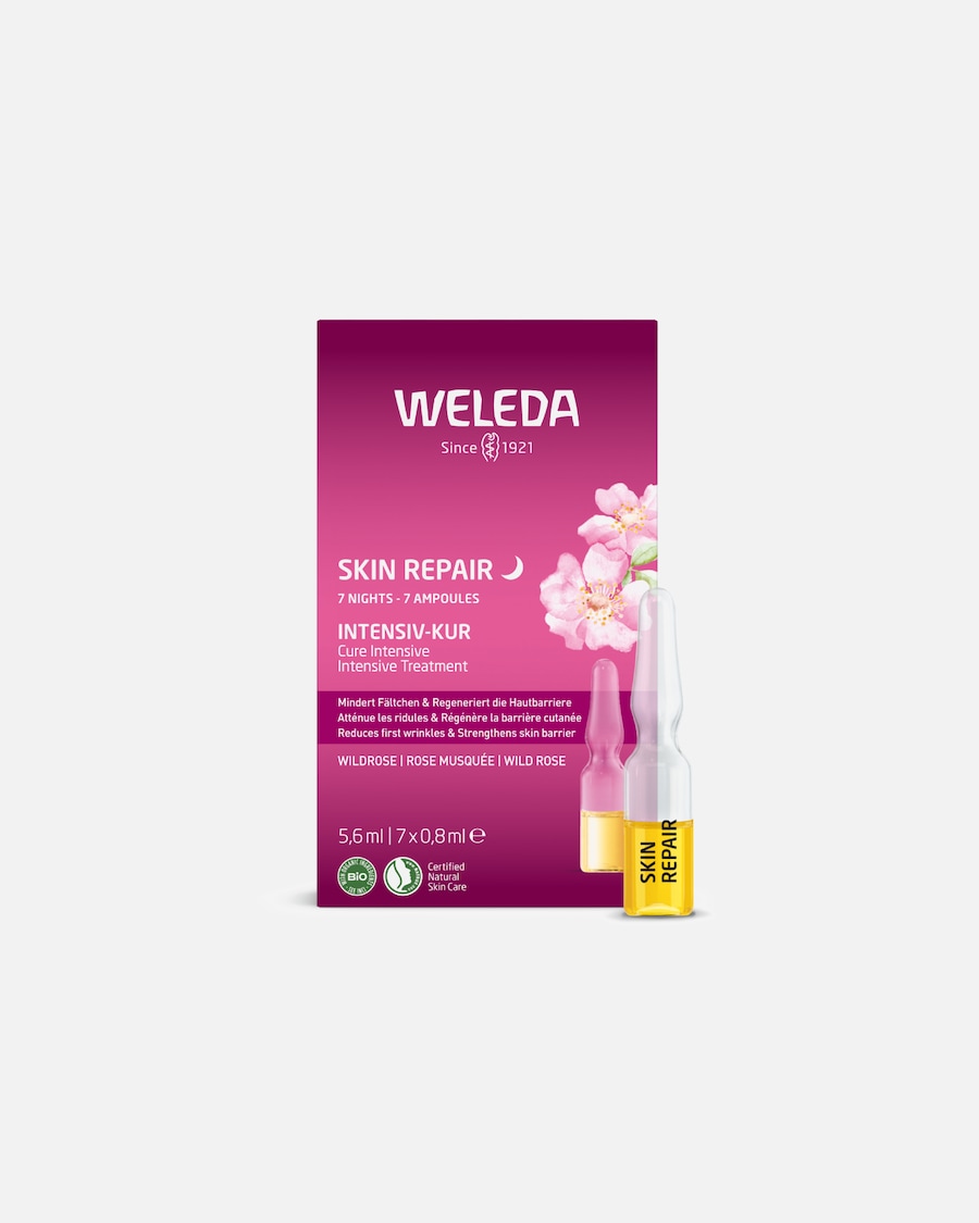 Weleda Wilde Rozen Skin Repair Vitaliserende Kuur ampullen 7 x 0,8 ml - Afbeelding 3