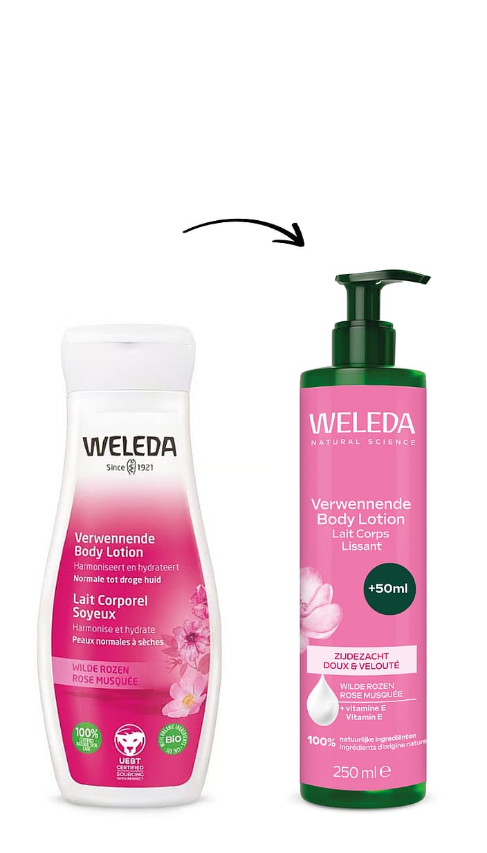 Weleda Verwennende Body Lotion Wilde Rozen 250 ml flacon met pompje - Afbeelding 2