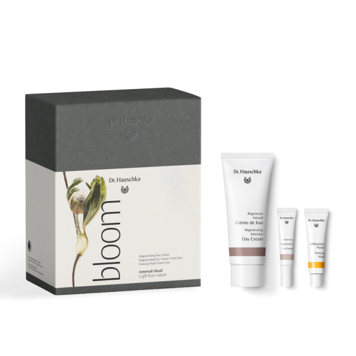 Dr.Hauschka Giftset Bloom Regeneratie Dagcreme 40 ml + Reg. Oogcreme 2,5 ml + Verstevigend Masker 10ml